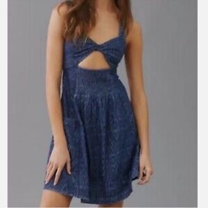 Anthropologie Pilcro Ikat Denim Mini Dress EUC Size Small